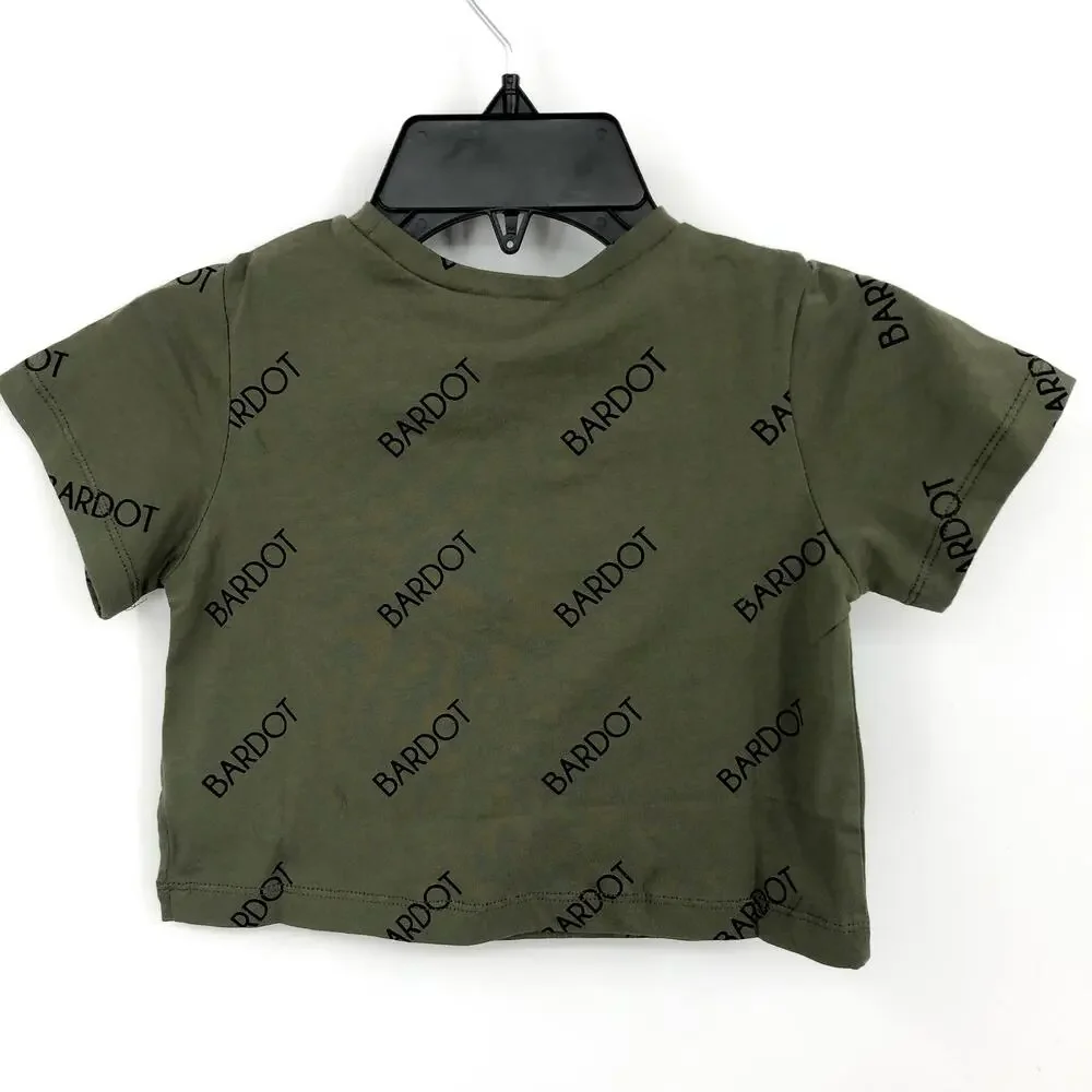 BARDOT JUNIOR Toddler Bardot Tee 4T Khaki Green Short Sleeves NWT